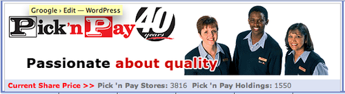 Old Pick n Pay site